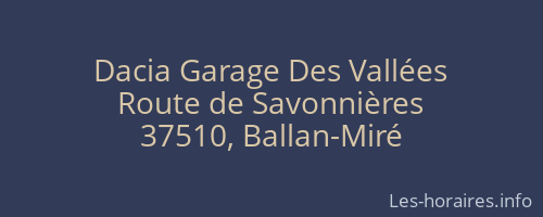 Dacia Garage Des Vallées