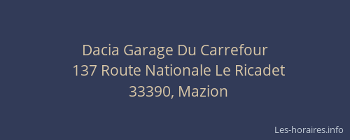 Dacia Garage Du Carrefour