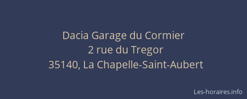 Dacia Garage du Cormier