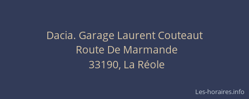 Dacia. Garage Laurent Couteaut