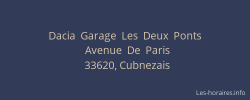 Dacia  Garage  Les  Deux  Ponts