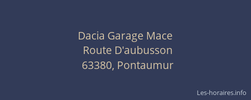 Dacia Garage Mace