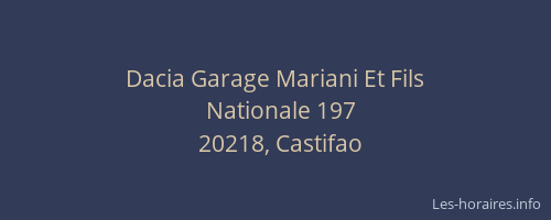 Dacia Garage Mariani Et Fils