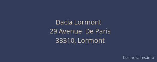 Dacia Lormont