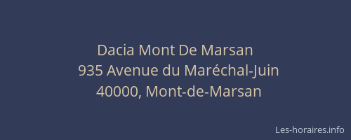 Dacia Mont De Marsan