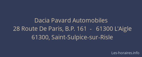 Dacia Pavard Automobiles