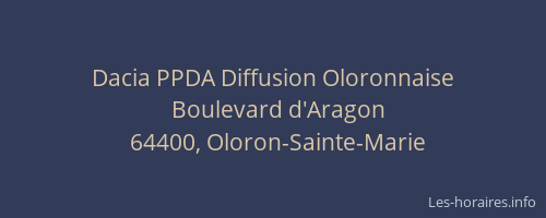 Dacia PPDA Diffusion Oloronnaise