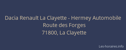 Dacia Renault La Clayette - Hermey Automobile