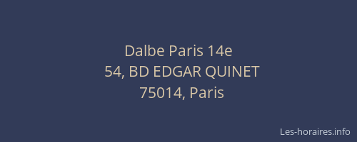 Dalbe Paris 14e