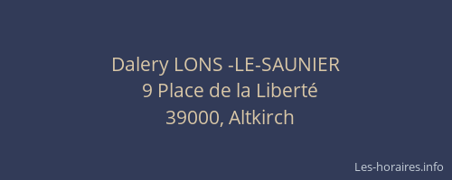Dalery LONS -LE-SAUNIER