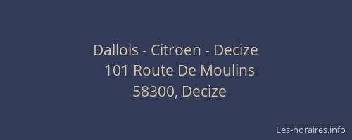 Dallois - Citroen - Decize