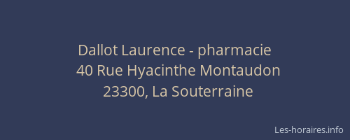 Dallot Laurence - pharmacie