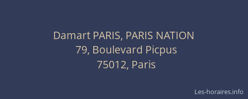 Damart PARIS, PARIS NATION