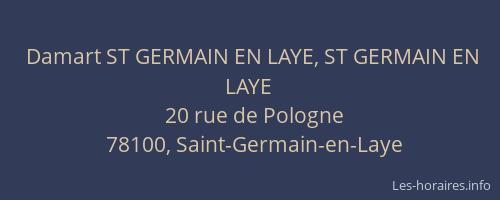 Damart ST GERMAIN EN LAYE, ST GERMAIN EN LAYE