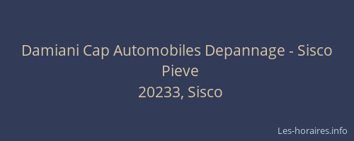 Damiani Cap Automobiles Depannage - Sisco