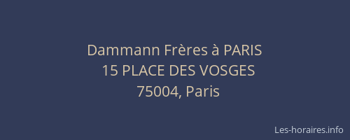 Dammann Frères à PARIS