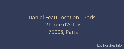 Daniel Feau Location - Paris