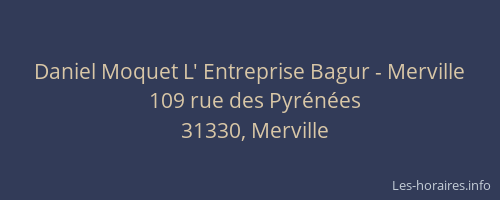 Daniel Moquet L' Entreprise Bagur - Merville