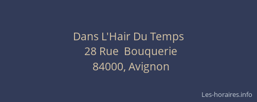 Dans L'Hair Du Temps