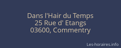 Dans l'Hair du Temps