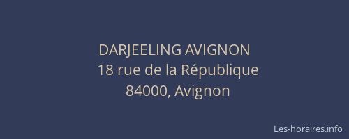 DARJEELING AVIGNON