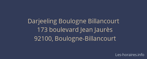 Darjeeling Boulogne Billancourt