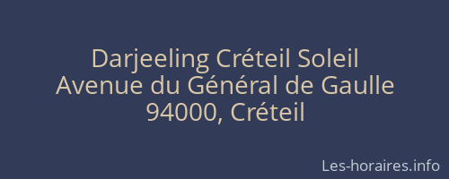 Darjeeling Créteil Soleil