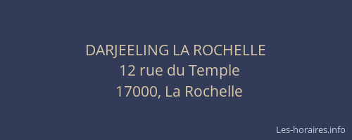 DARJEELING LA ROCHELLE