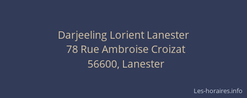 Darjeeling Lorient Lanester