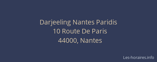 Darjeeling Nantes Paridis