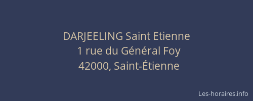 DARJEELING Saint Etienne