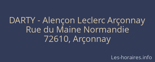 DARTY - Alençon Leclerc Arçonnay