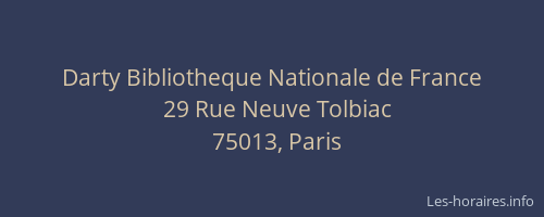 Darty Bibliotheque Nationale de France