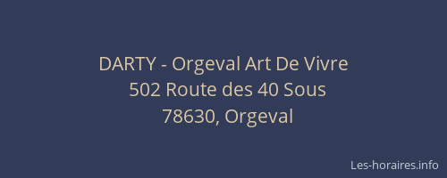 DARTY - Orgeval Art De Vivre