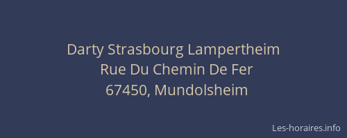 Darty Strasbourg Lampertheim