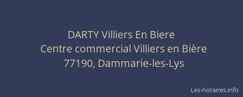 DARTY Villiers En Biere
