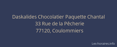 Daskalides Chocolatier Paquette Chantal