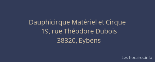 Dauphicirque Mat&eacute;riel et Cirque