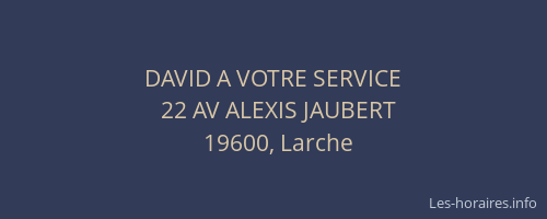 DAVID A VOTRE SERVICE