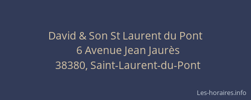 David & Son St Laurent du Pont