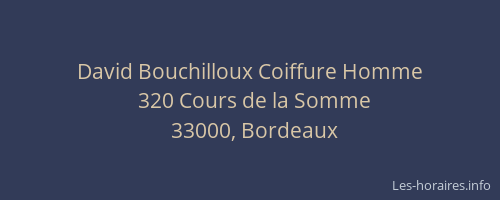 David Bouchilloux Coiffure Homme