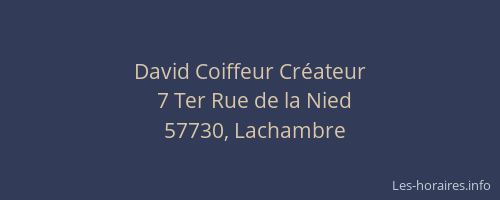 David Coiffeur Cr&eacute;ateur