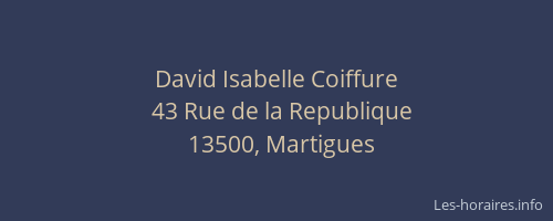 David Isabelle Coiffure