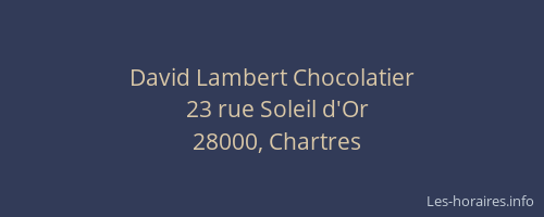 David Lambert Chocolatier