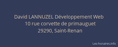 David LANNUZEL D&eacute;veloppement Web