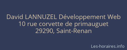 David LANNUZEL Développement Web