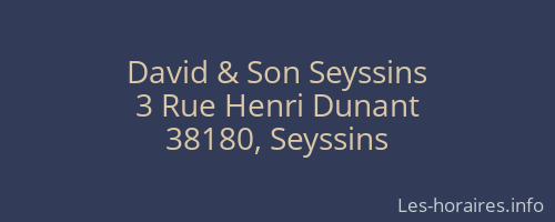 David & Son Seyssins