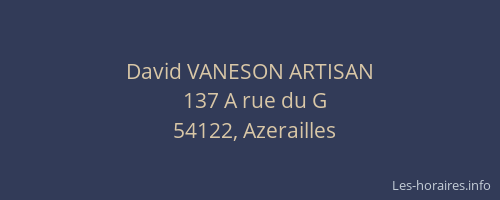 David VANESON ARTISAN