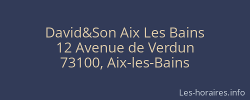 David&Son Aix Les Bains