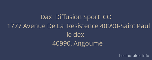 Dax  Diffusion Sport  CO